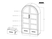 Balam White Cabinet dimension drawing