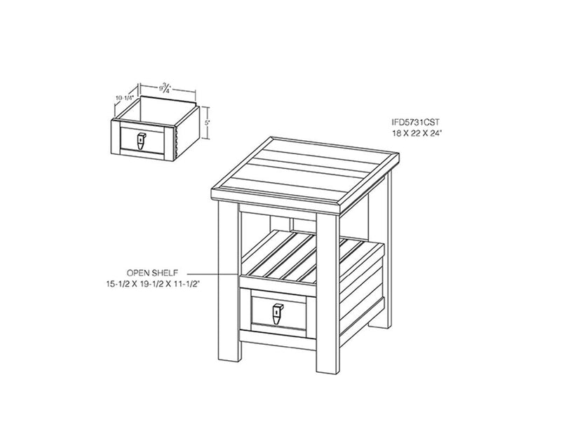Dutton Chairside Table - Barewood