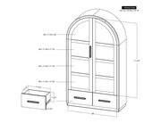 Balam Black Cabinet dimension drawing