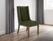 Mezquite Green Tall Back Dining Chair styled in a dining room
