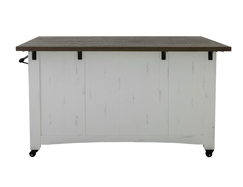 Pueblo White Kitchen Island side