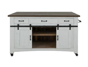 Pueblo White Kitchen Island storage