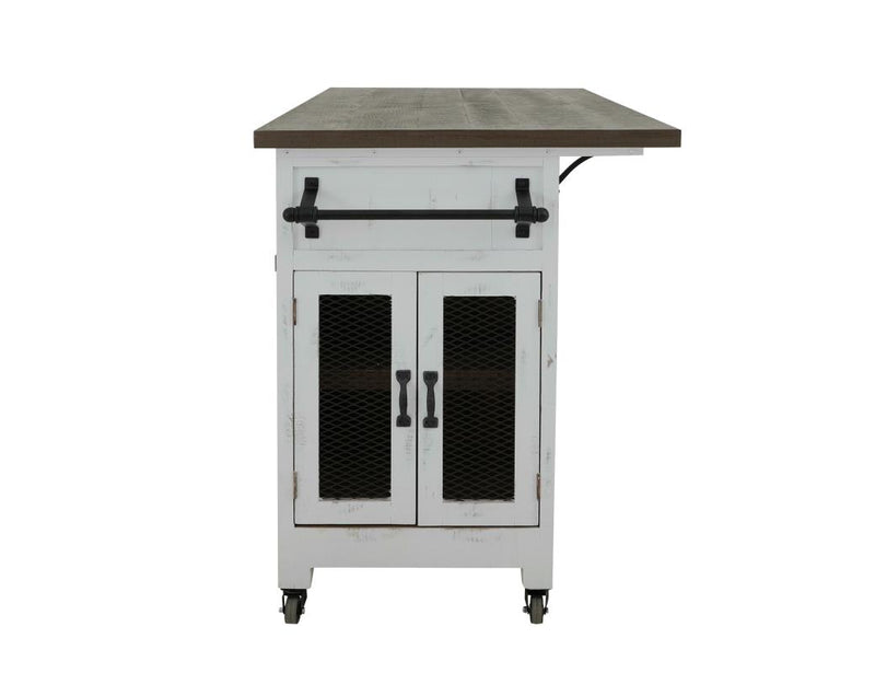 Pueblo White Kitchen Island angle