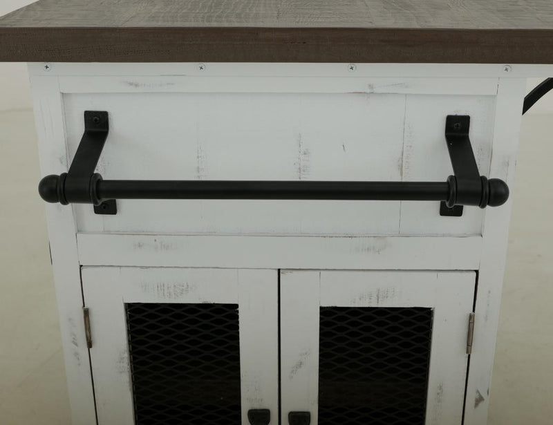 Pueblo White Kitchen Island styled