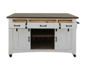 Pueblo White Kitchen Island detail