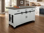 Pueblo White Kitchen Island detail