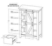 Pueblo White 4 Drawer Chest dimensions 36.5 x 18 x 53.5 inches