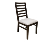 Balam Black Dining Chair, white upholstered seat