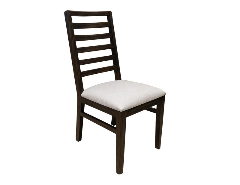 Balam Black Dining Chair, white upholstered seat