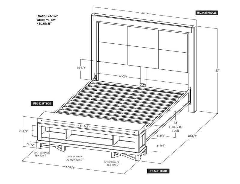 Walnut Bed dimensions - Barewood