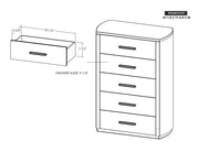 Balam Black Chest dimension drawing with measurements