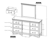 Walnut 6 Drawer Dresser dimensions - Barewood