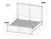 Balam Brown Bed King dimension drawing with measurements