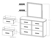 Balam Black Dresser and mirror dimension drawing with measurements