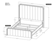 Mezquite Upholstered Bed Queen dimension diagram