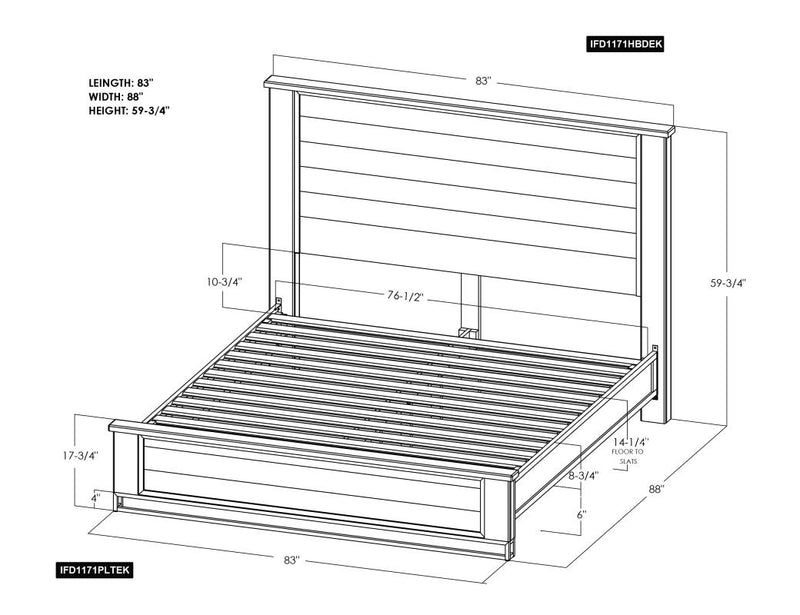 Natural Teca Bed dimensions - Barewood