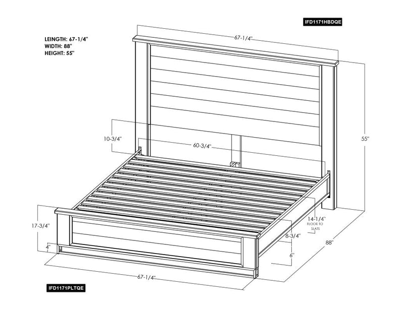 Natural Teca Bed dimensions - Barewood