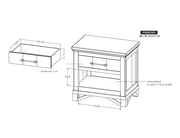 Walnut Nightstand dimensions - Barewood