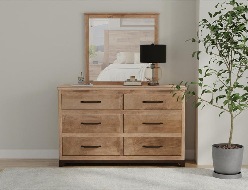 Natural Parota Mirror - bedroom scene