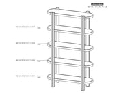 Balam Brown Bookcase dimension drawing with measurements