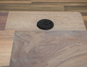 Natural Parota Desk - power grommet detail