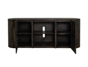 Balam Black 80" TV Stand - front open
