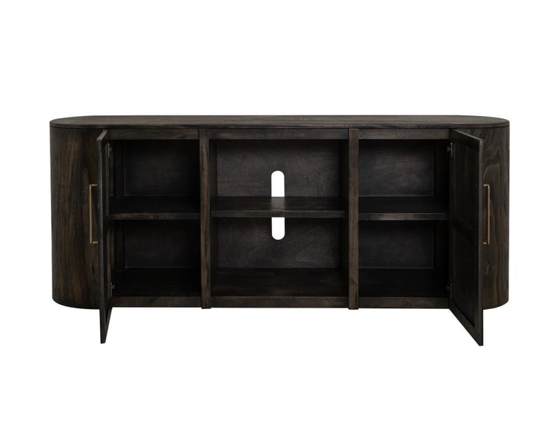 Balam Black 80" TV Stand - front open