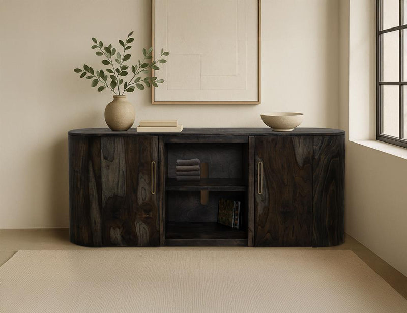 Balam Black 80" TV Stand - room scene
