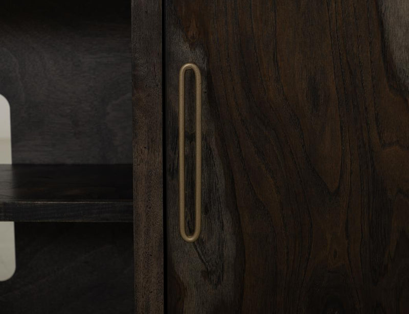 Balam Black 80" TV Stand - handle detail