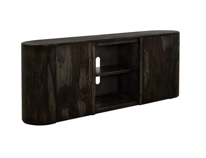 Balam Black 80" TV Stand - angled view
