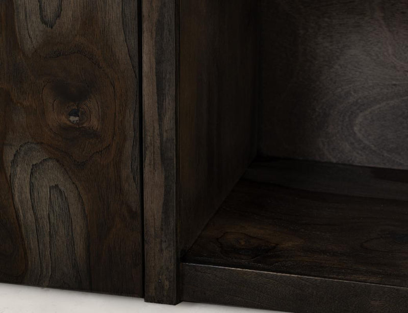 Balam Black 80" TV Stand - cabinet interior
