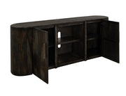 Balam Black 80" TV Stand - doors open