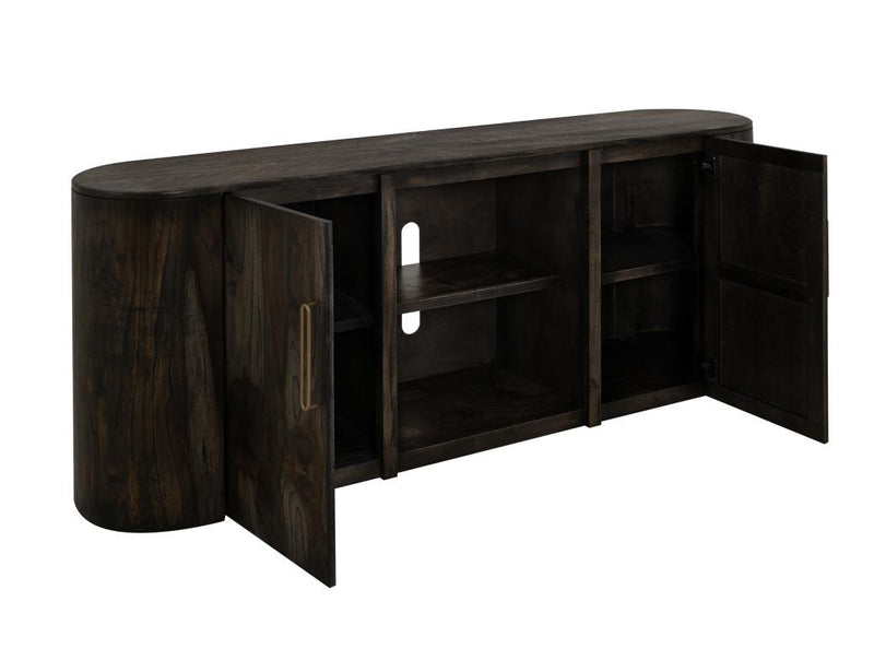Balam Black 80" TV Stand - doors open