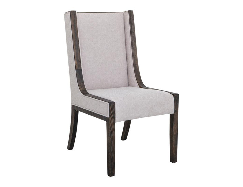 Balam Black Upholstered Dining Chair, ivory fabric