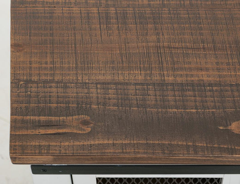 Pueblo White Sofa Table detail