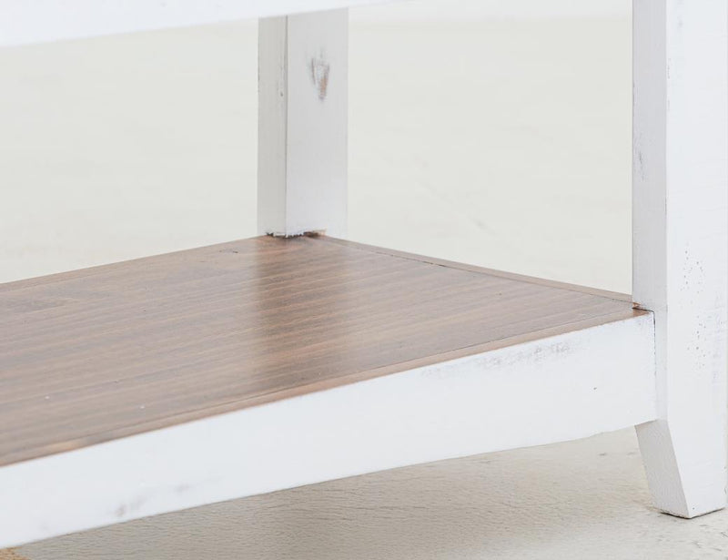 Pueblo White Sofa Table detail