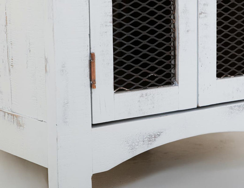 Pueblo White End Table detail