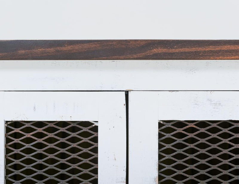 Pueblo White End Table styled