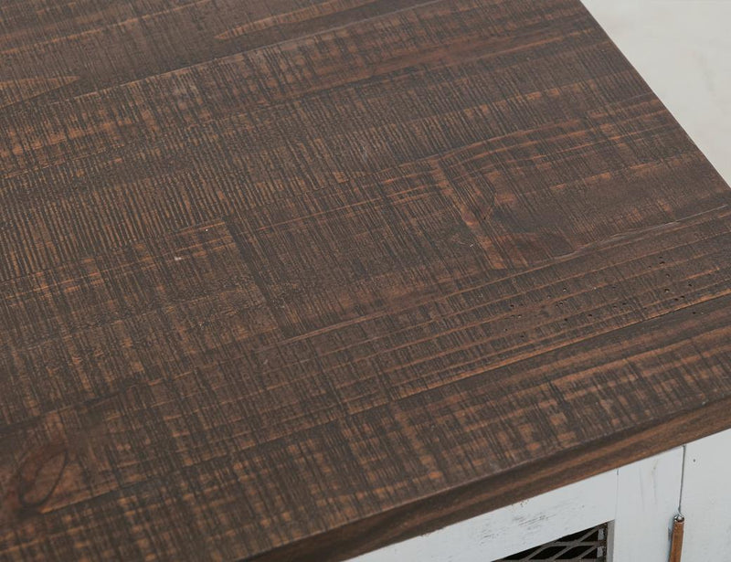 Pueblo White End Table detail