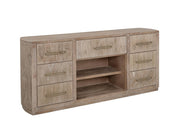 Balam White 7-drawer console angled view