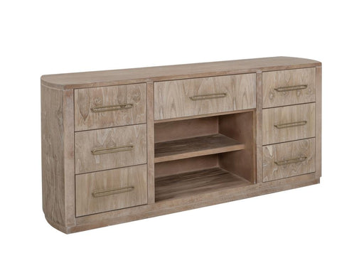 Balam White 7-drawer console angled view