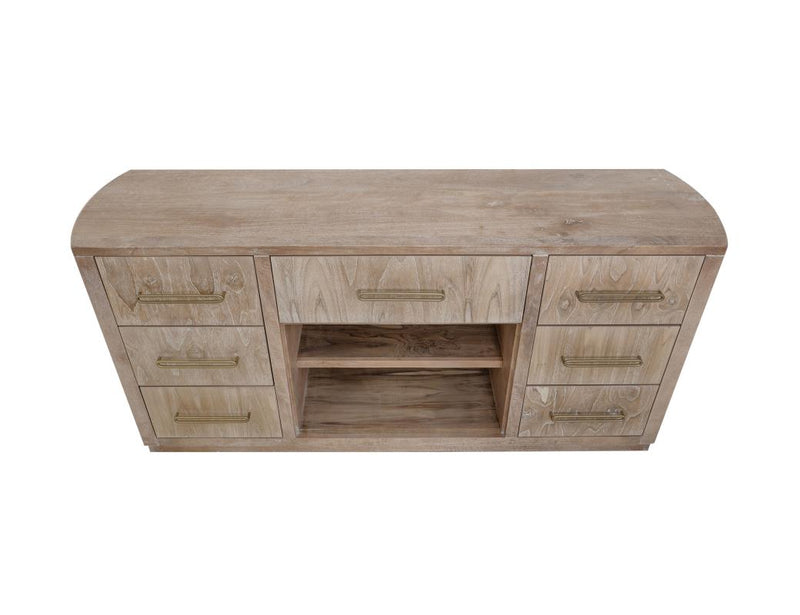 Balam White 7-drawer console front view