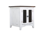 Pueblo White End Table angle