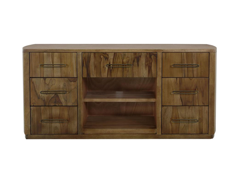 Balam Brown 7-drawer console