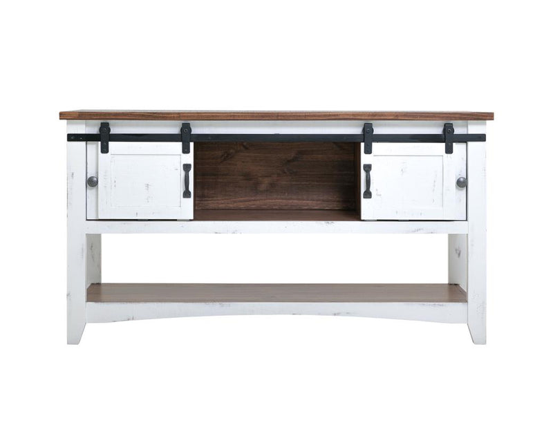 Pueblo White Sofa Table detail