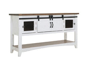 Pueblo White Sofa Table angle