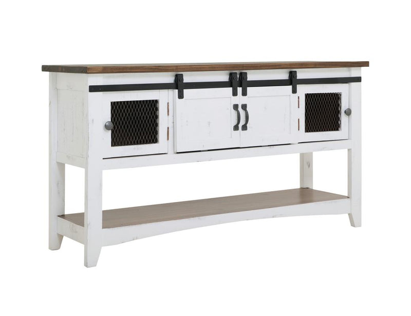 Pueblo White Sofa Table angle