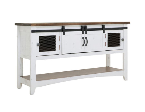 Pueblo White Sofa Table angle