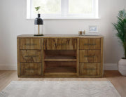 Balam Brown 7-drawer console room scene