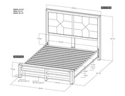 Praga Bed Queen dimensions - Barewood